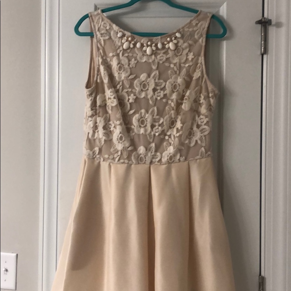 Taylor Beaded Lace A-Line Dress, French Vanilla